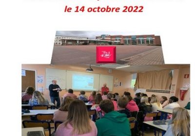 Intervention au Lycée St Paul de Lens le 14 Octobre 2022